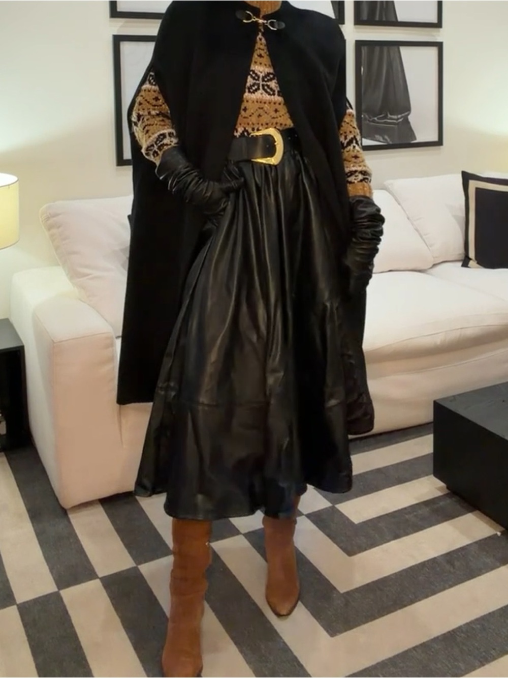 Karen Millen Faux Leather Skirt